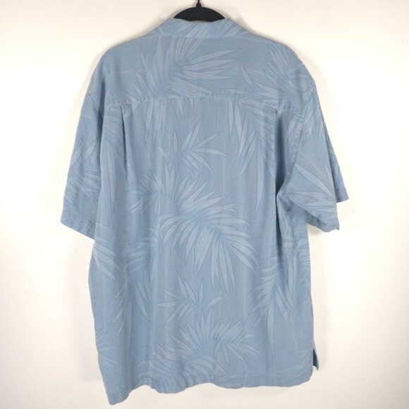 Tommy Bahama SILK Blend SS PALM FERN Print Button up Shirt Textured Size M - Picture 3 of 13